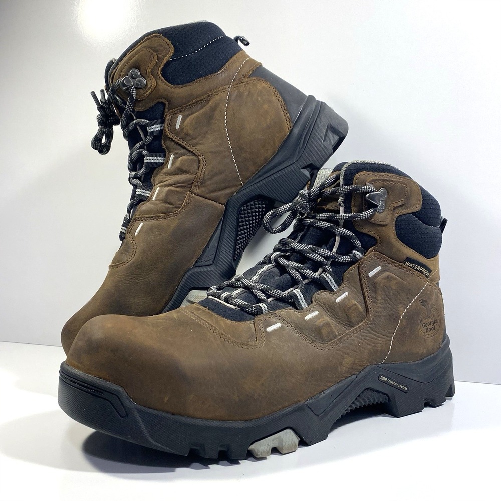 Georgia Boot Mens Size 9W Hiker CT Brown GB00216 Composite Toe Waterproof Work